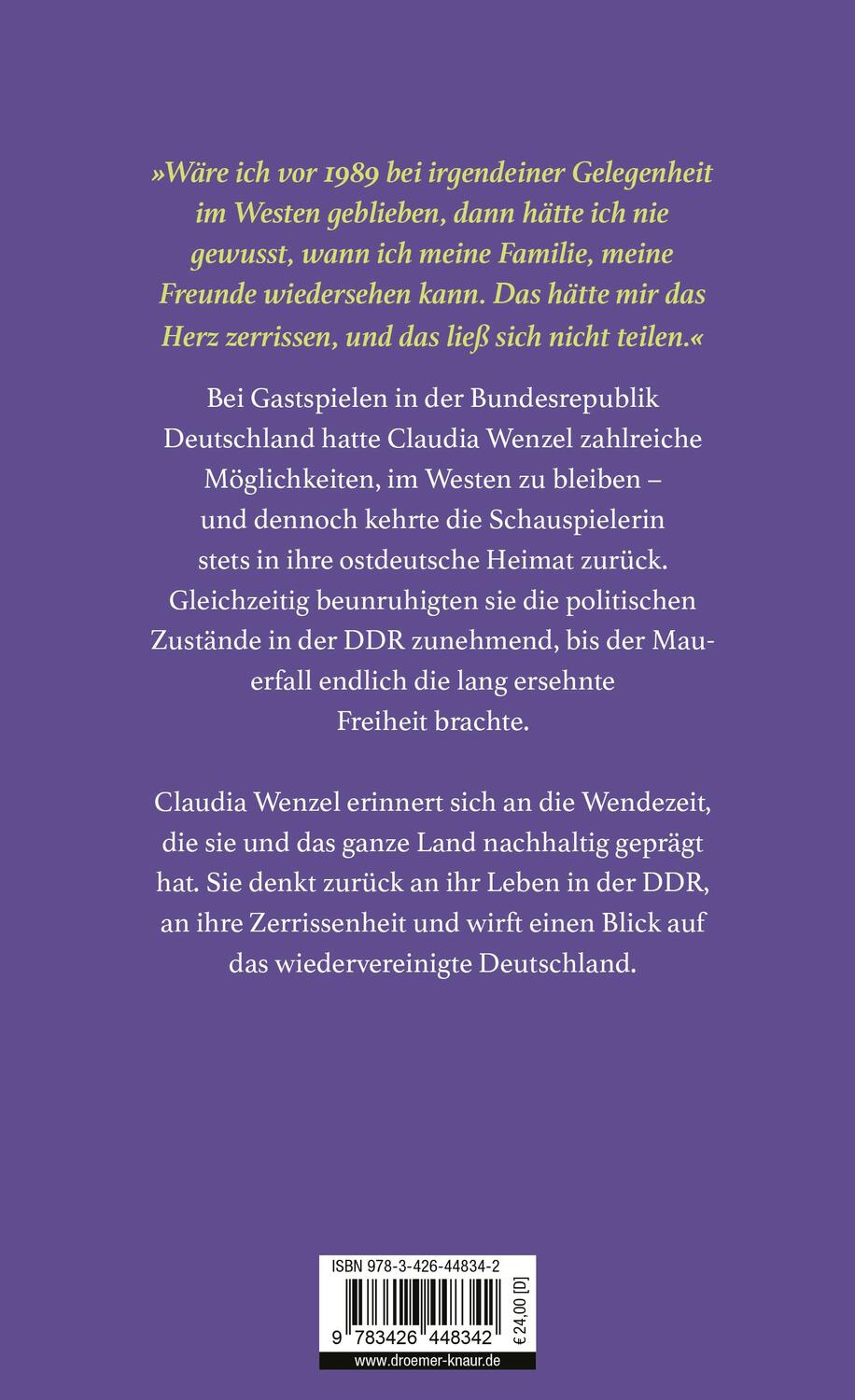 Rückseite: 9783426448342 | Mein Herz ließ sich nicht teilen | Eine Wendegeschichte | Wenzel