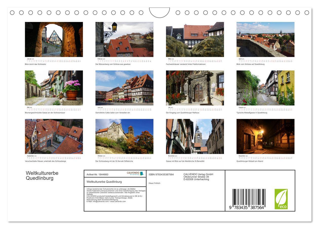 Bild: 9783435387564 | Weltkulturerbe Quedlinburg (Wandkalender 2025 DIN A4 quer),...