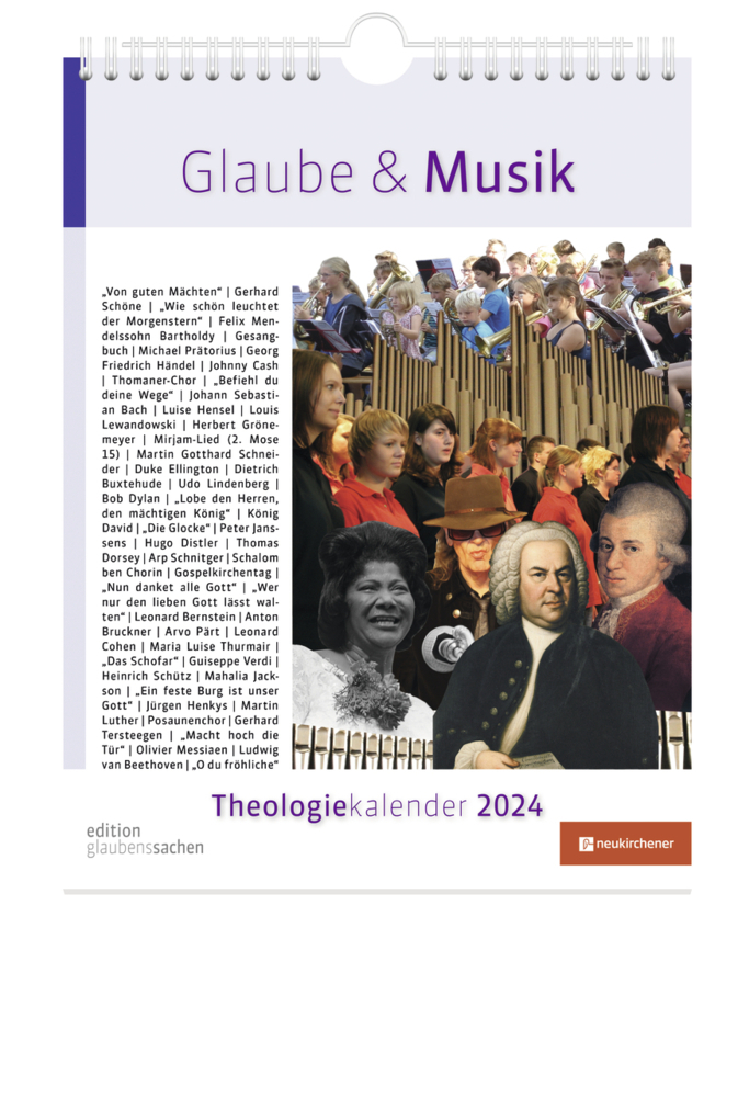 Cover: 9783761569092 | Glaube und Musik - Theologiekalender 2024 | Hans-Martin Lübking | 2024