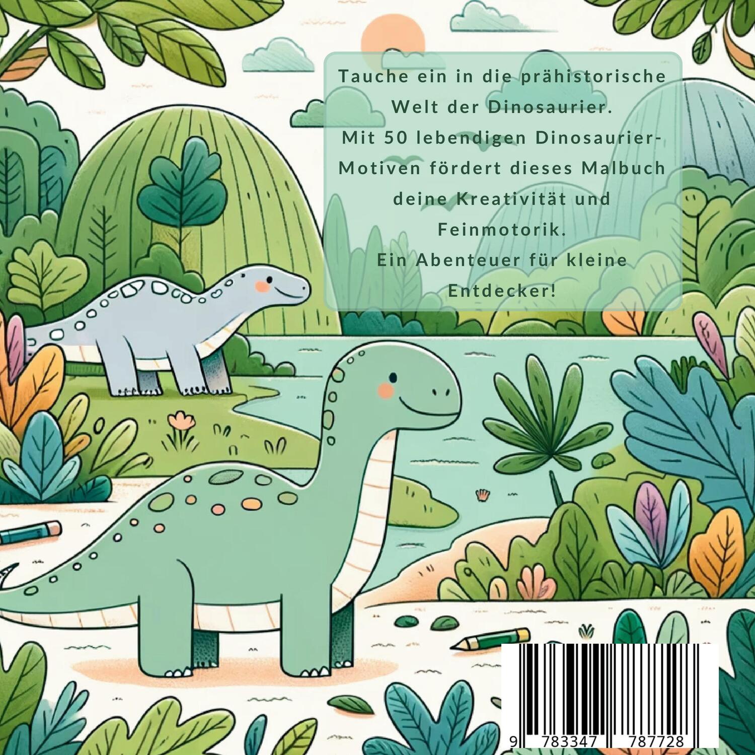 Rückseite: 9783347787728 | Dinosaurier Malbuch - Mein urzeitliches Malbuch | Collection | Buch
