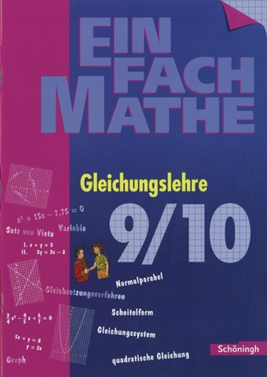 Cover: 9783140373159 | EinFach Mathe. Gleichungslehre 2 | Jahrgangsstufe 9/10 | Broschüre
