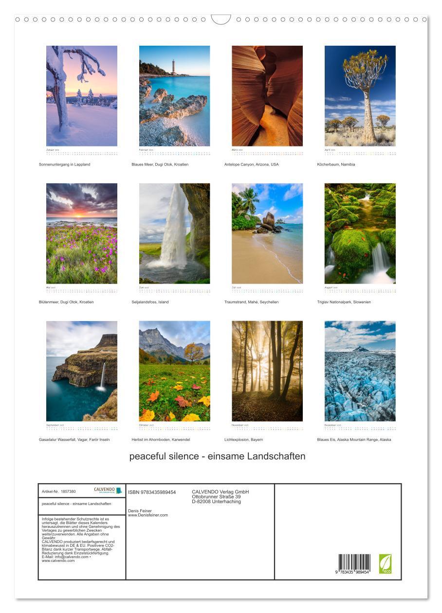 Bild: 9783435989454 | peaceful silence - einsame Landschaften (Wandkalender 2025 DIN A2...