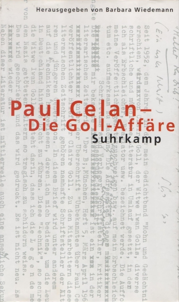 Cover: 9783518411773 | Paul Celan, Die Goll-Affäre | Dokumente zu einer 'Infamie' | Wiedemann