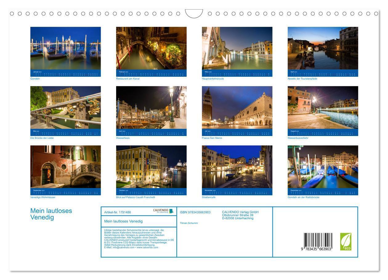 Bild: 9783435663903 | Mein lautloses Venedig (Wandkalender 2025 DIN A3 quer), CALVENDO...