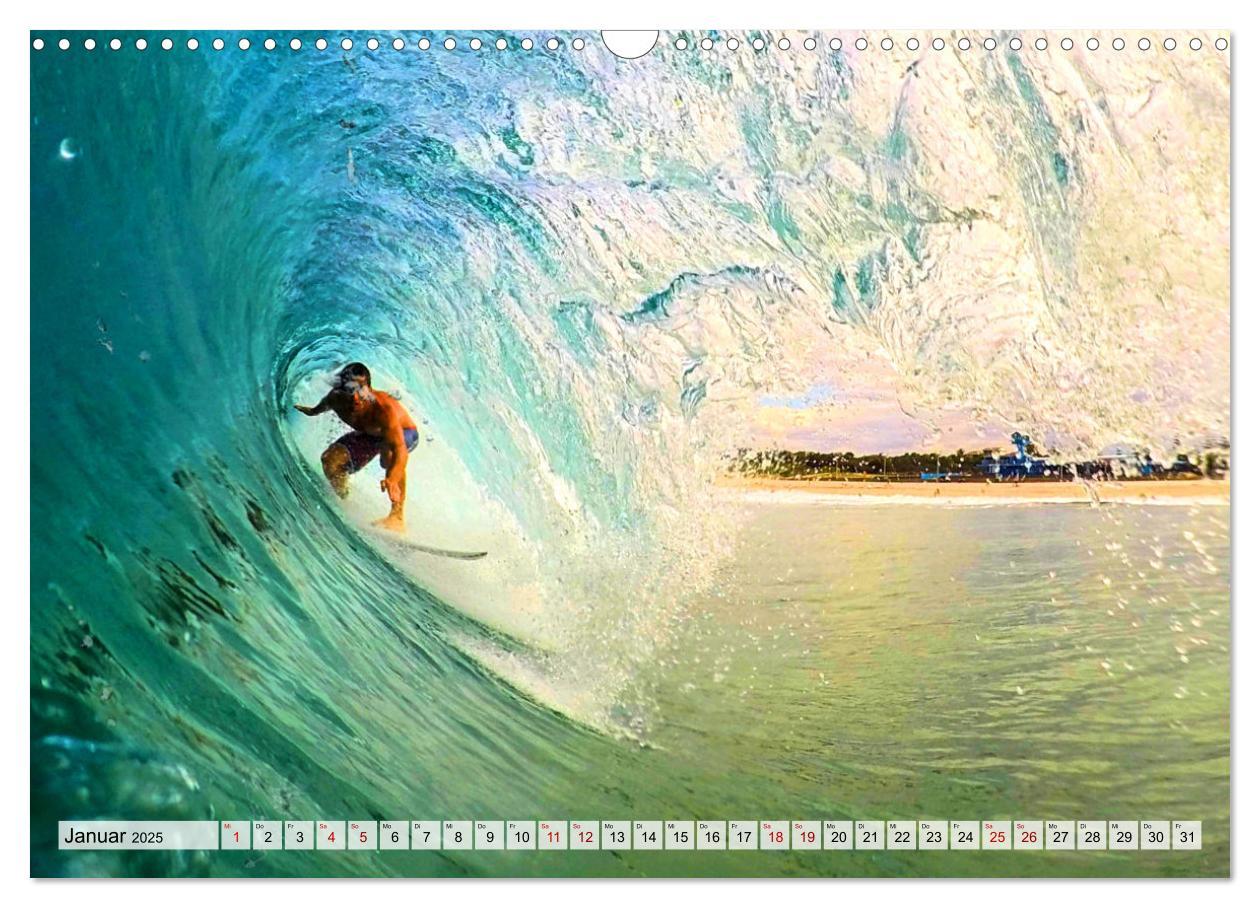 Bild: 9783383921179 | Surfen - from Inside the Barrel (Wandkalender 2025 DIN A3 quer),...