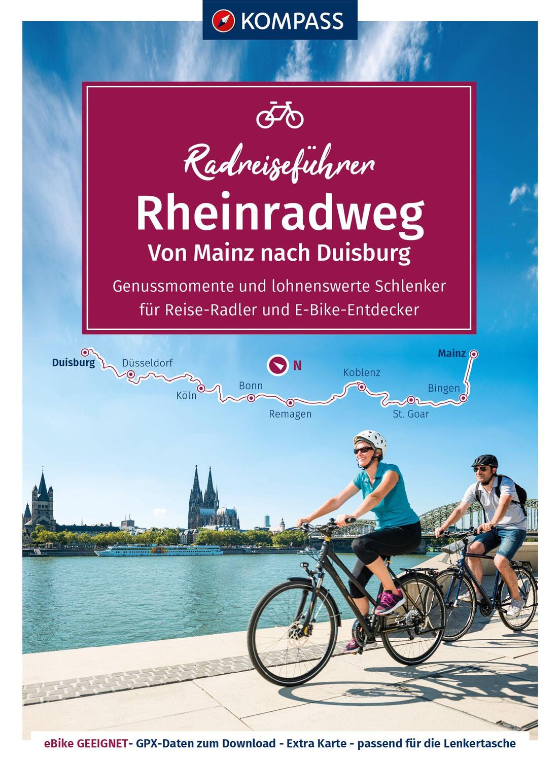 Cover: 9783991213246 | KOMPASS Radreiseführer Rheinradweg | KOMPASS-Karten GmbH | Taschenbuch