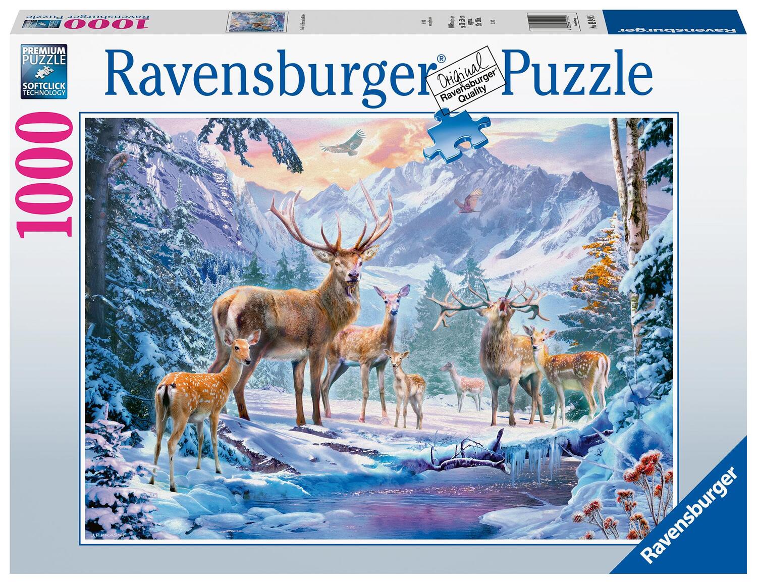 Cover: 4005556199495 | Ravensburger Puzzle 19949 - Rehe und Hirsche im Winter - 1000 Teile...