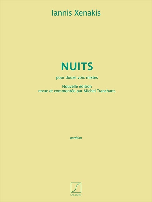 Cover: 9790048060647 | Nuits | Iannis Xenakis | Partitur | Editions Salabert