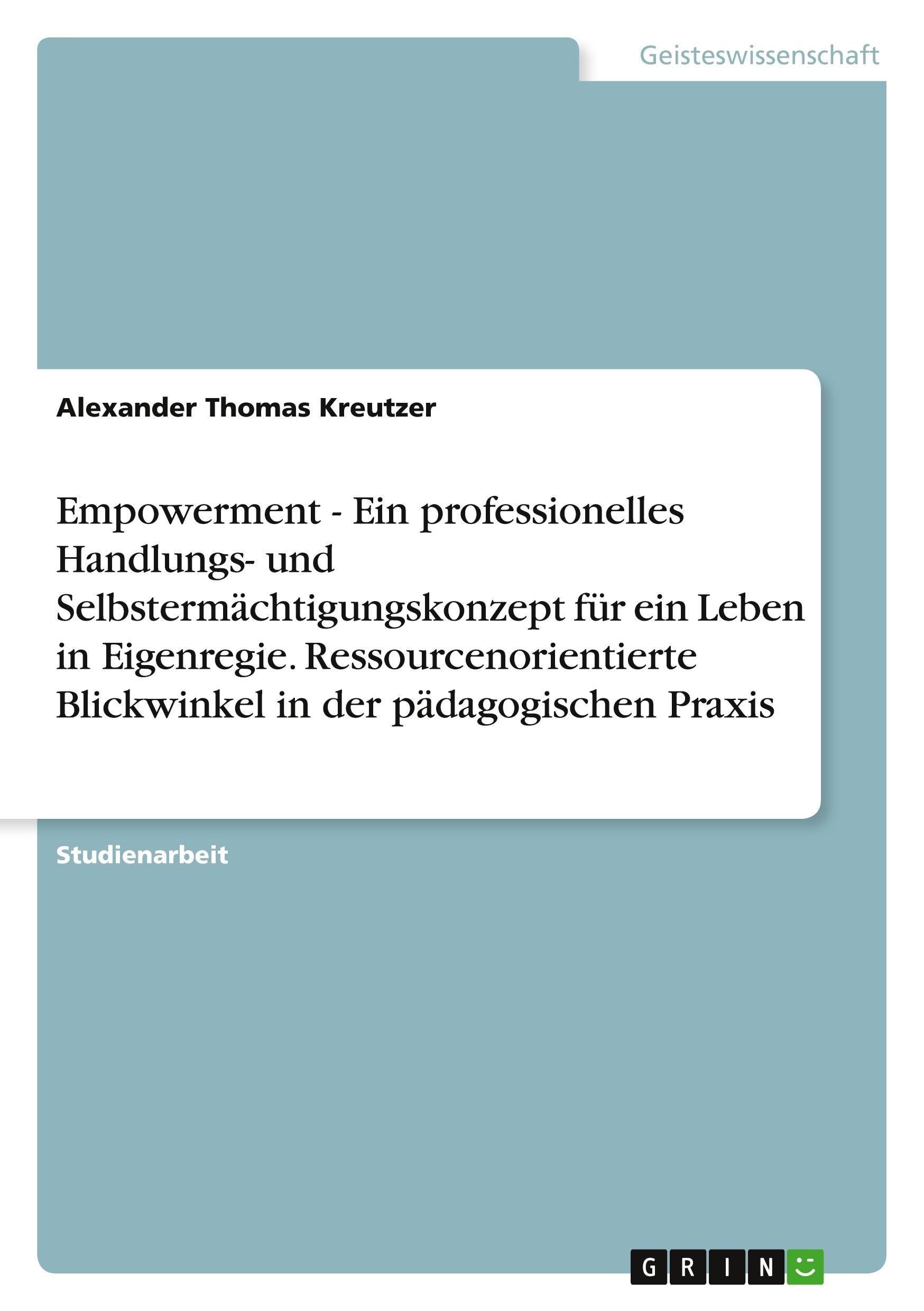 Cover: 9783656128830 | Empowerment - Ein professionelles Handlungs- und...