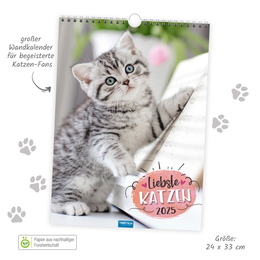 Bild: 9783988022035 | Trötsch Classickalender Liebste Katzen 2025 | Wandkalender | Kalender