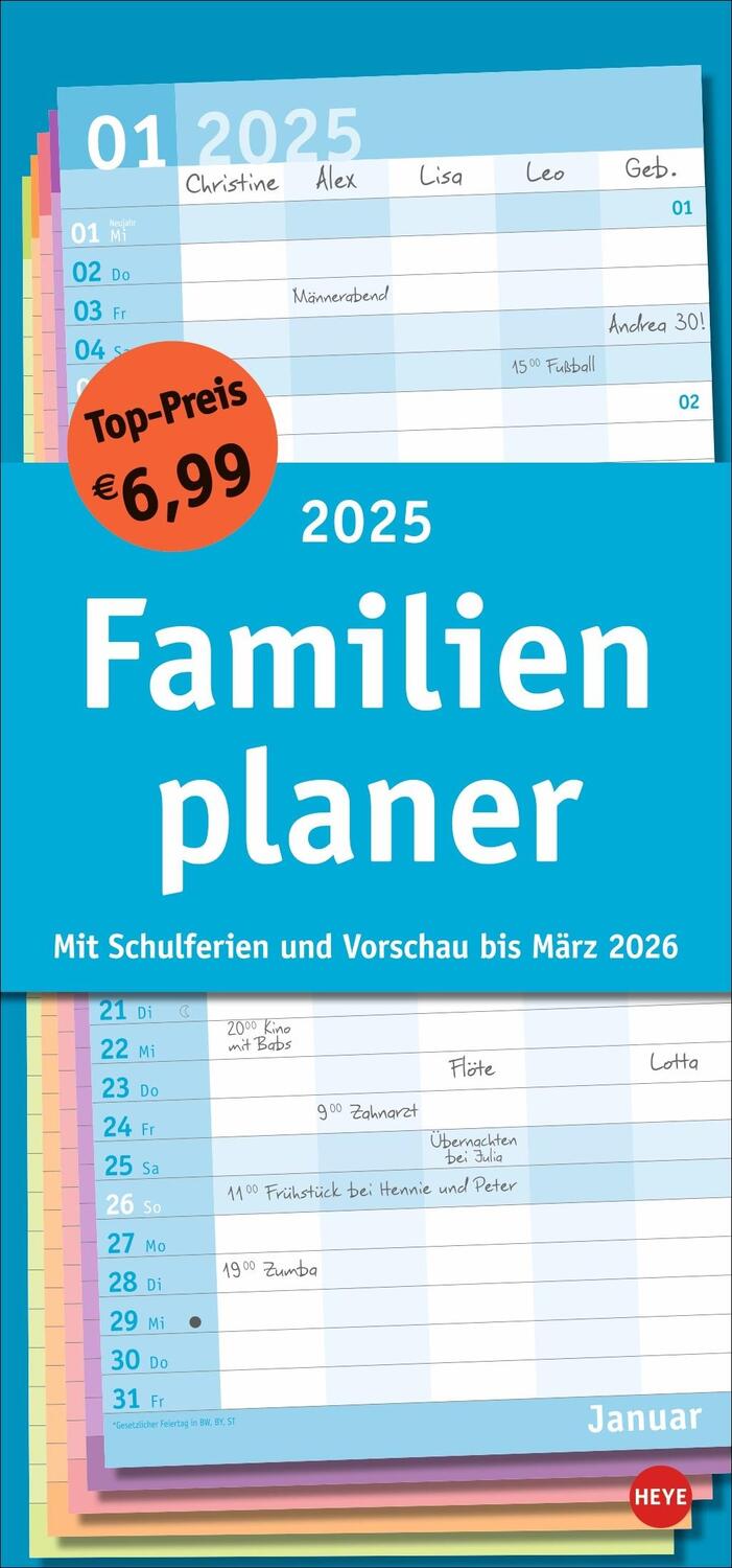 Cover: 9783756405978 | Basic Familienplaner 2025 | Heye | Kalender | Basic Planer Heye | 2025