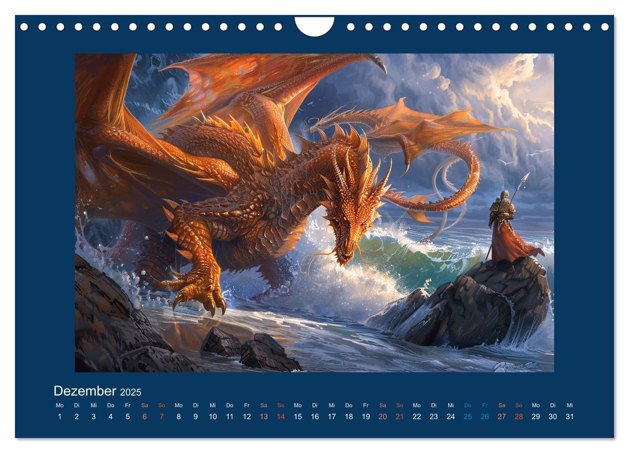 Bild: 9783383821394 | Drachenkrieger (Wandkalender 2025 DIN A4 quer), CALVENDO...