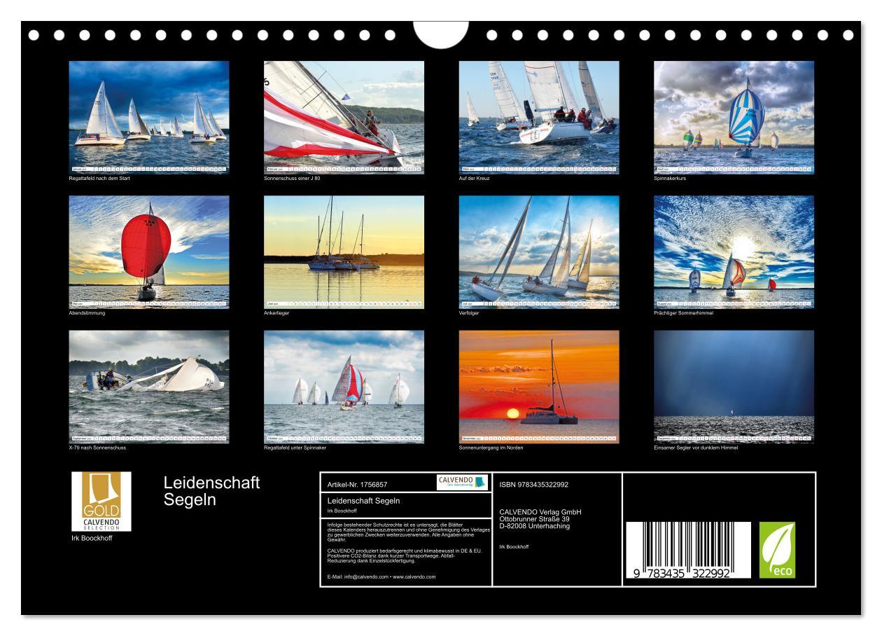 Bild: 9783435322992 | Leidenschaft Segeln (Wandkalender 2025 DIN A4 quer), CALVENDO...