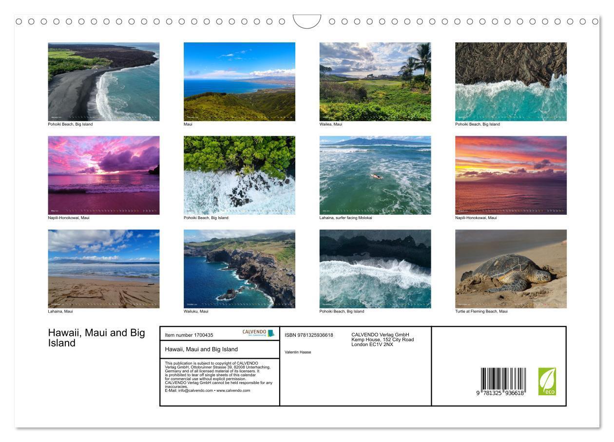 Bild: 9781325936618 | Hawaii, Maui and Big Island (Wall Calendar 2025 DIN A3 landscape),...