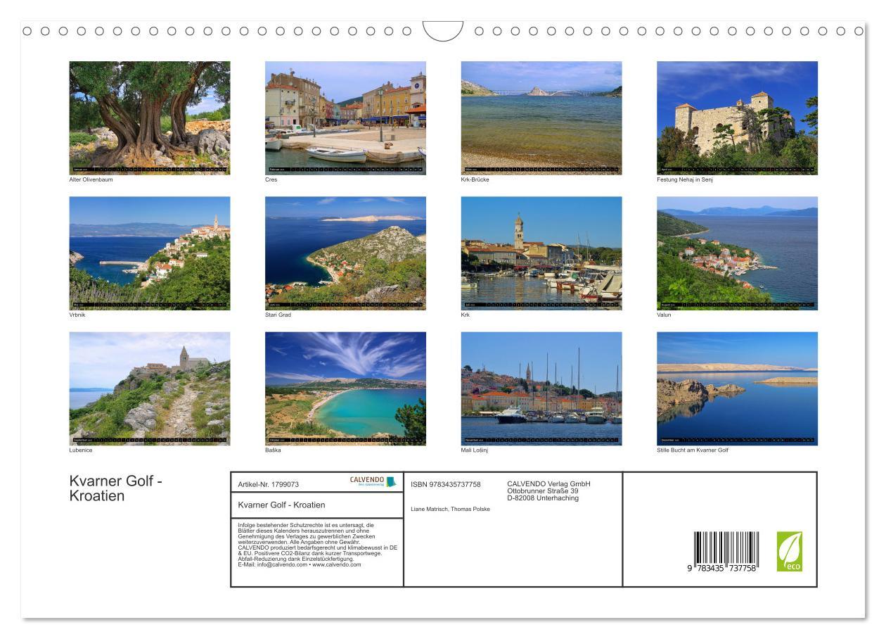 Bild: 9783435737758 | Kvarner Golf - Kroatien (Wandkalender 2025 DIN A3 quer), CALVENDO...