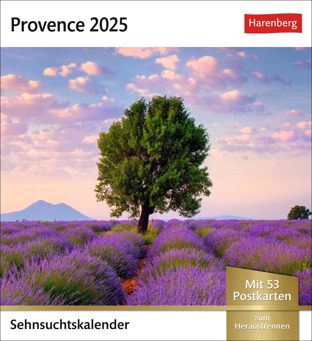 Cover: 9783840033421 | Provence Sehnsuchtskalender 2025 - Wochenkalender mit 53 Postkarten
