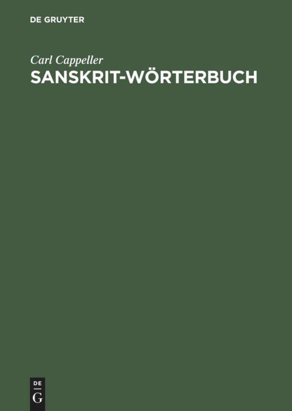 Cover: 9783110001914 | Sanskrit-Wörterbuch | Nach den Petersburger Wörterbüchern bearbeitet