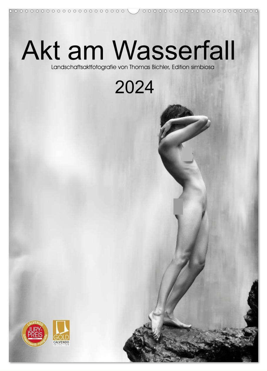 Cover: 9783675893962 | Akt am Wasserfall (Wandkalender 2024 DIN A2 hoch), CALVENDO...