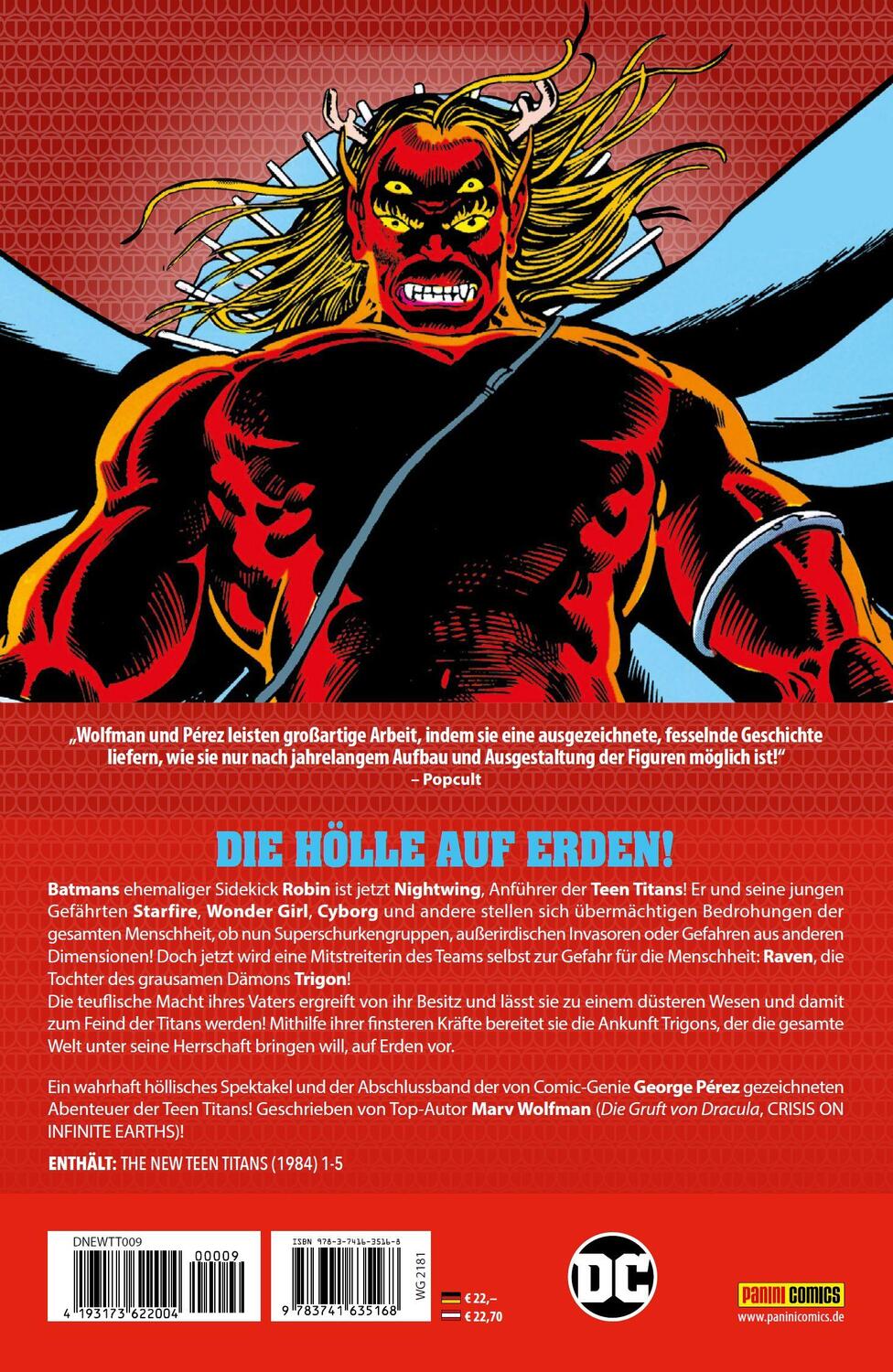 Rückseite: 9783741635168 | Teen Titans von George Perez | Bd. 9 (von 9): Die Tochter des Teufels