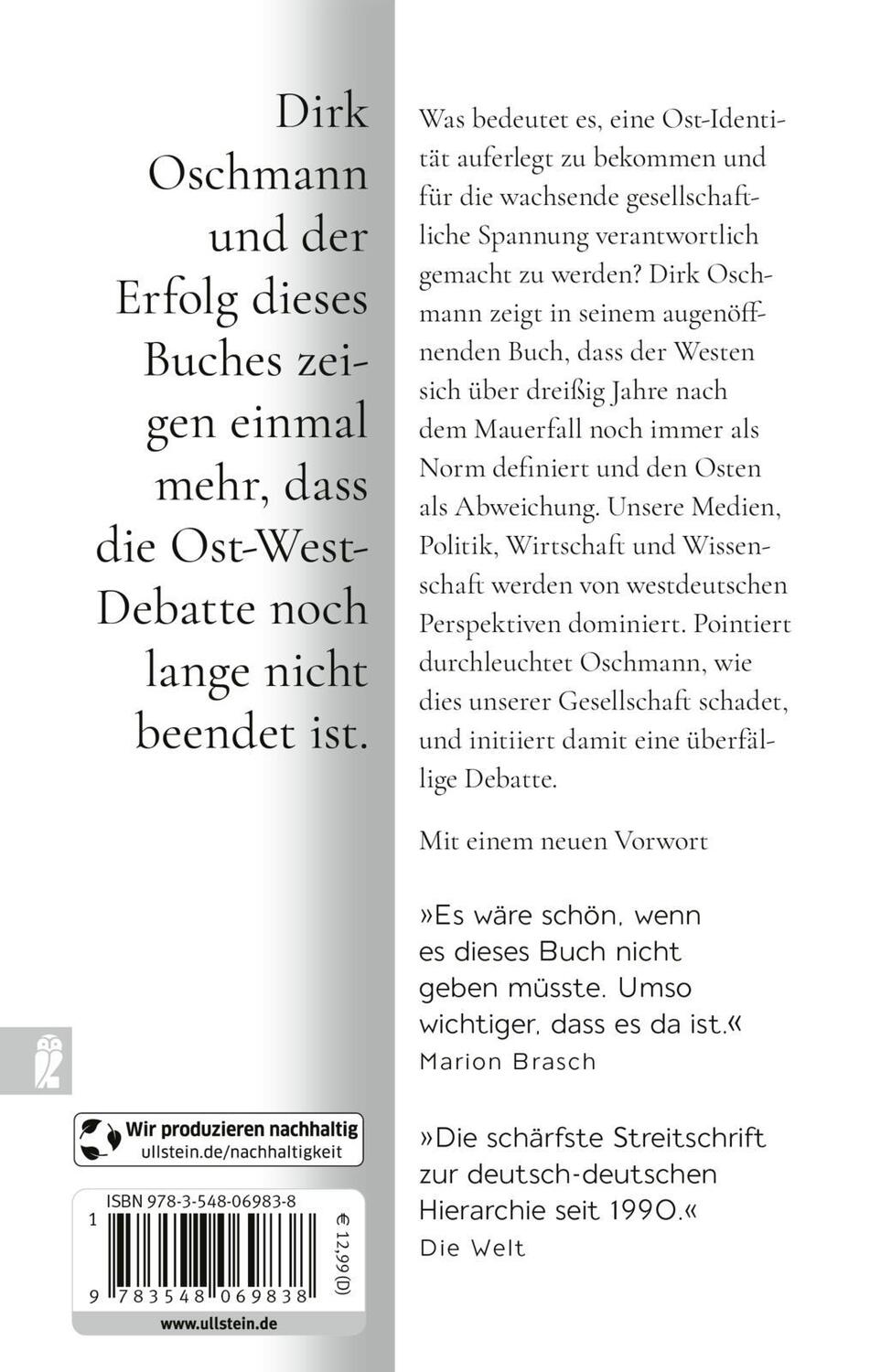 Rückseite: 9783548069838 | Der Osten: eine westdeutsche Erfindung | Dirk Oschmann | Taschenbuch