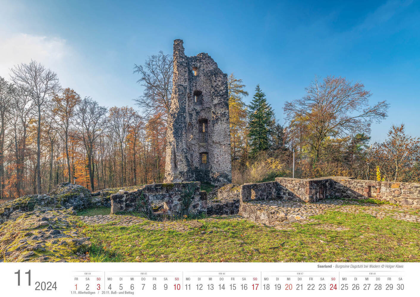 Bild: 9783965351745 | Saarland 2024 Bildkalender A3 quer Spiralbindung | Holger Klaes | 2024