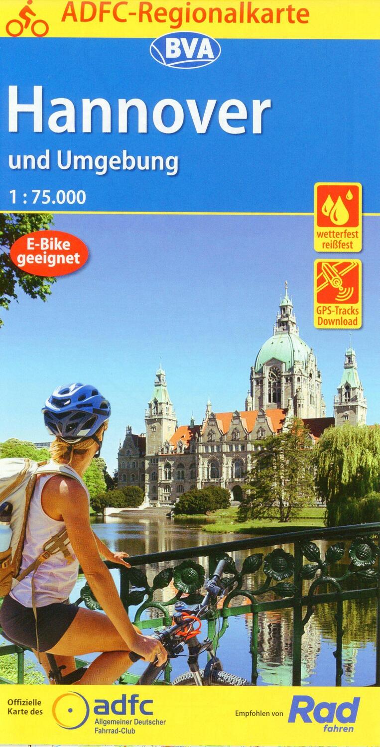 Cover: 9783969900253 | ADFC-Regionalkarte Hannover und Umgebung, 1:75.000, reiß- und...