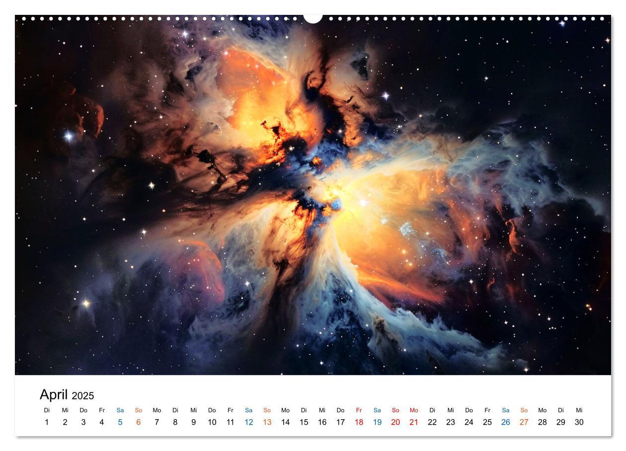 Bild: 9783457140017 | Strahlende Sternennebel (Wandkalender 2025 DIN A2 quer), CALVENDO...