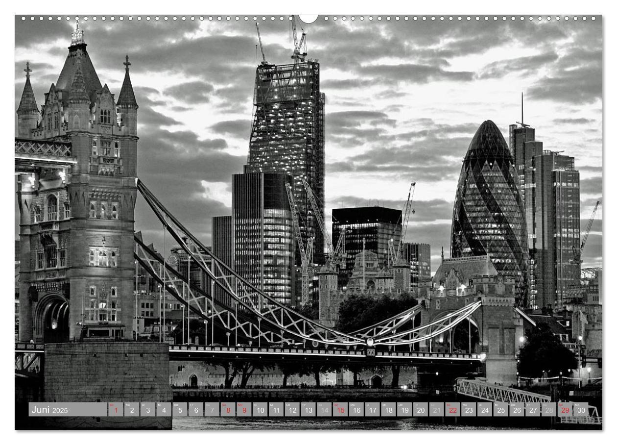 Bild: 9783435700455 | London in Schwarz-Weiß (Wandkalender 2025 DIN A2 quer), CALVENDO...