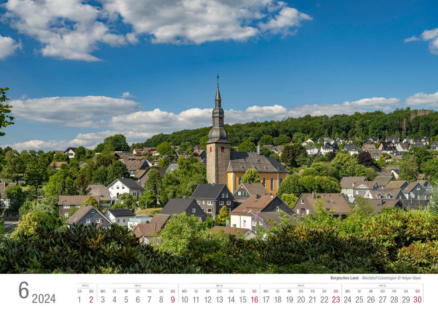 Bild: 9783965351837 | Bergisches Land 2024 Bildkalender A3 quer, spiralgebunden | Klaes
