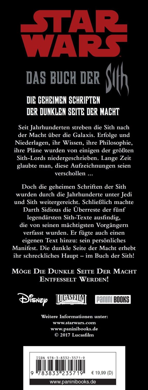 Bild: 9783833235719 | Star Wars: Das Buch der Sith | Daniel Wallace | Buch | 160 S. | 2018