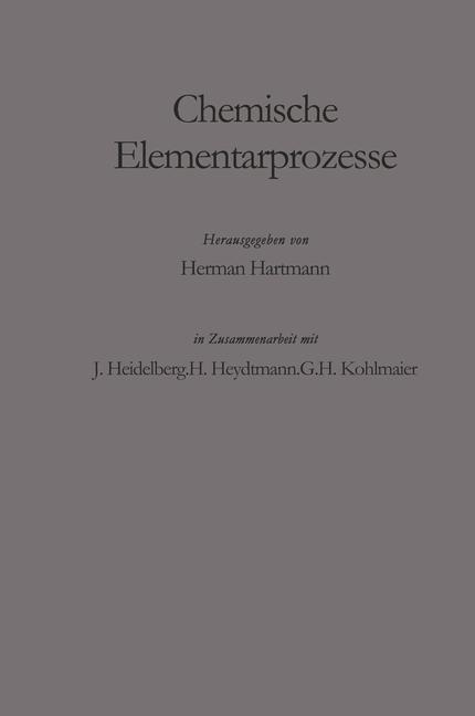 Cover: 9783642858901 | Chemische Elementarprozesse | Hermann Hartmann | Taschenbuch | xii