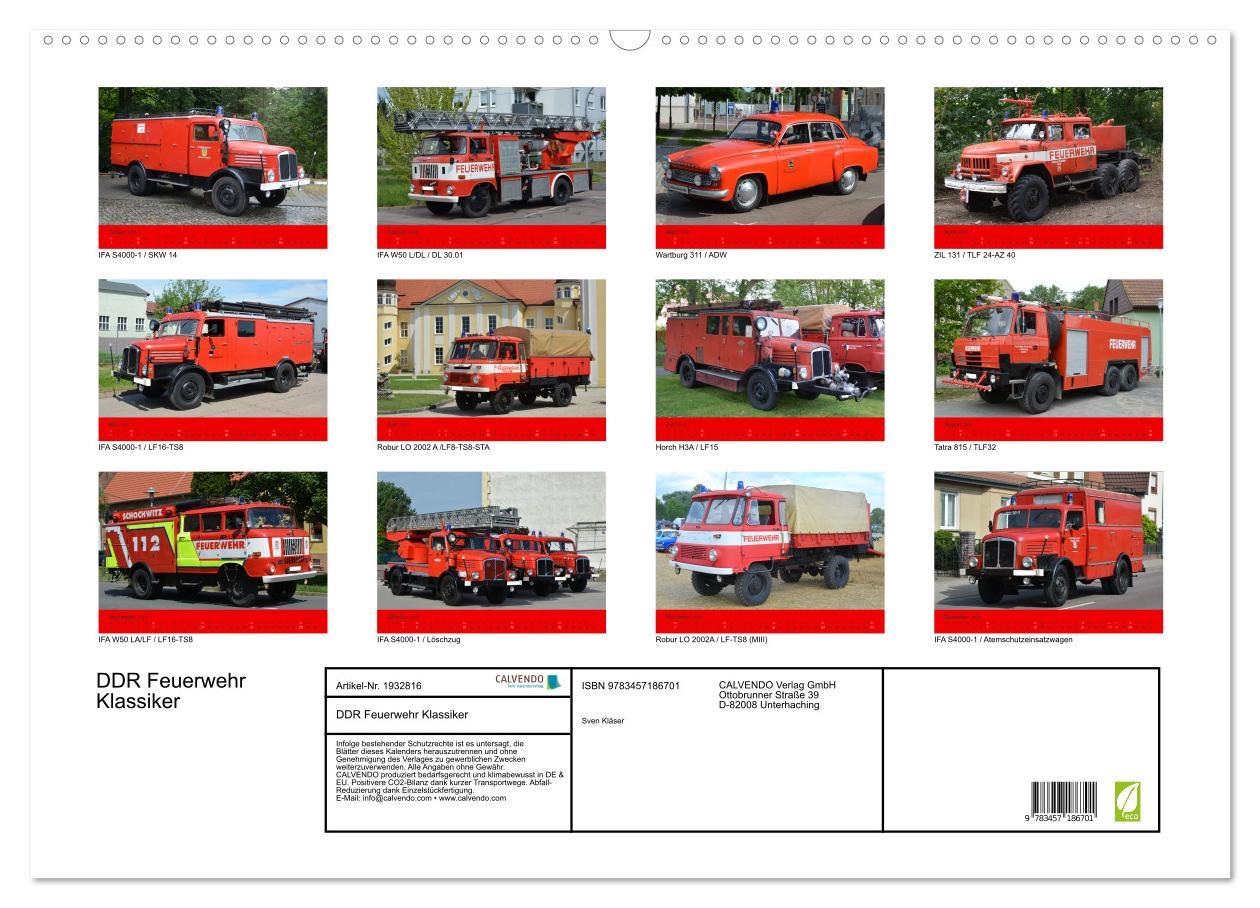 Bild: 9783457186701 | DDR Feuerwehr Klassiker (Wandkalender 2025 DIN A2 quer), CALVENDO...