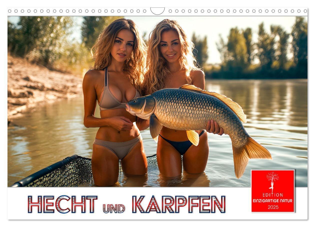 Cover: 9783457210949 | Hecht und Karpfen (Wandkalender 2025 DIN A3 quer), CALVENDO...