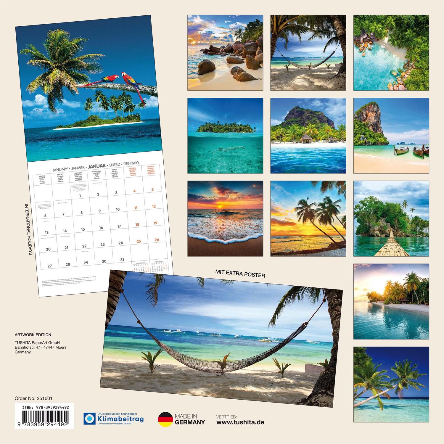 Rückseite: 9783959294492 | Dream Islands/Trauminseln 2025 | Kalender 2025 | Kalender | 28 S.