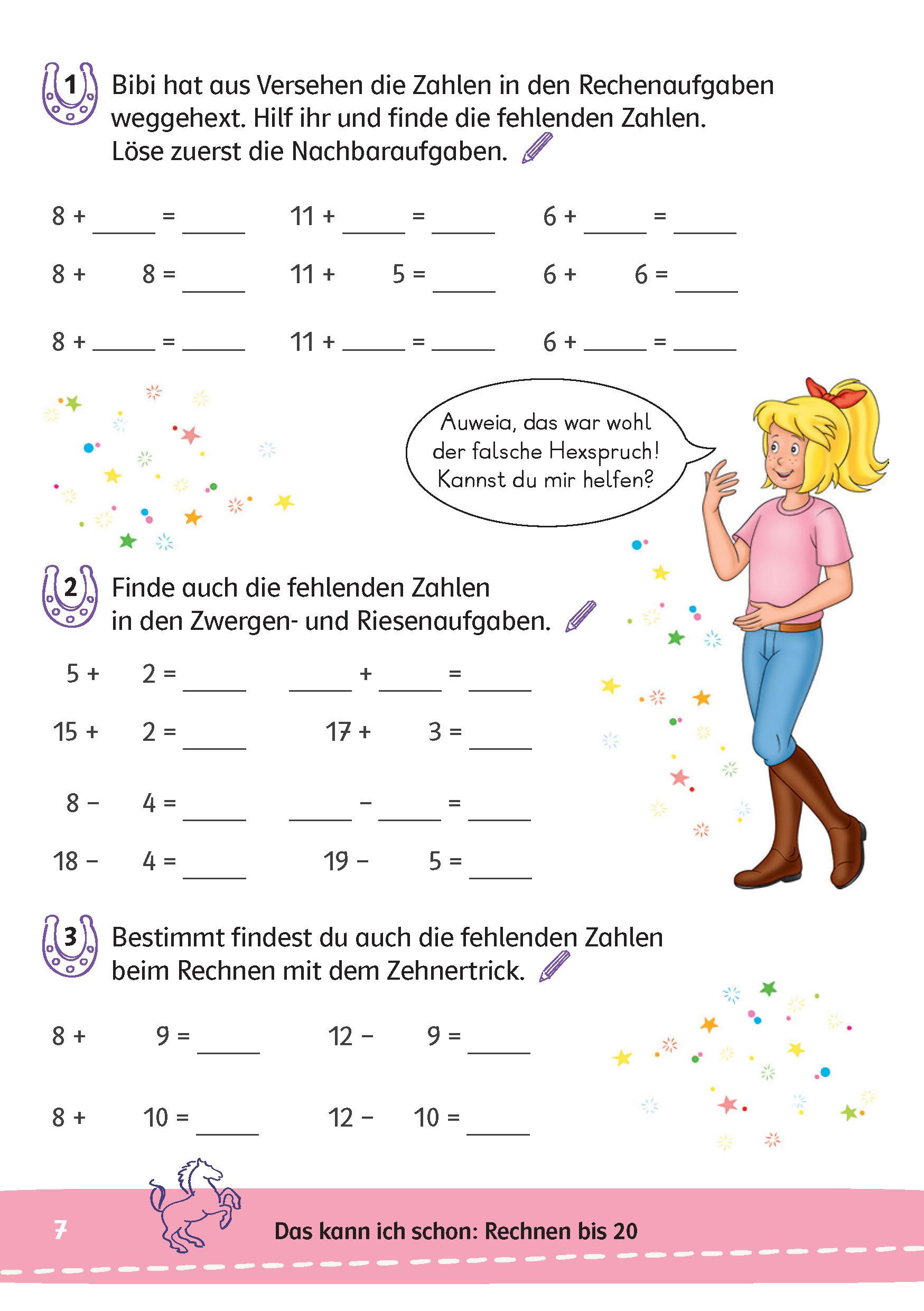 Bild: 9783129498064 | Bibi &amp; Tina: Mein Lernrätsel-Block Mathematik für die 2. Klasse | Buch