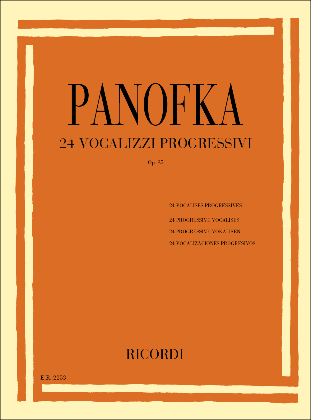 Cover: 9790041822532 | 24 Vocalizzi Progressivi Opus 85 | Heinrich Panofka | Buch | Ricordi