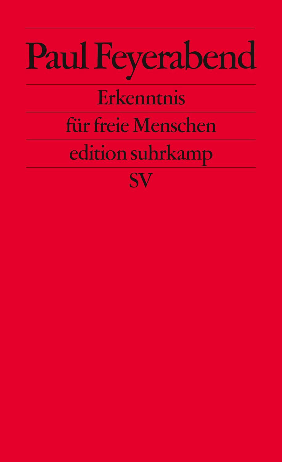 Cover: 9783518110119 | Erkenntnis für freie Menschen | Paul Feyerabend | Taschenbuch | 304 S.