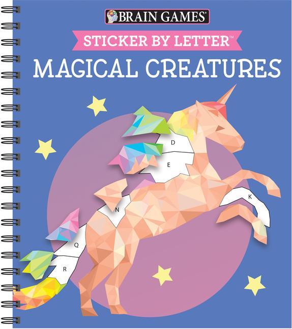 Cover: 9781645584889 | Brain Games - Sticker by Letter: Magical Creatures (Sticker Puzzles...