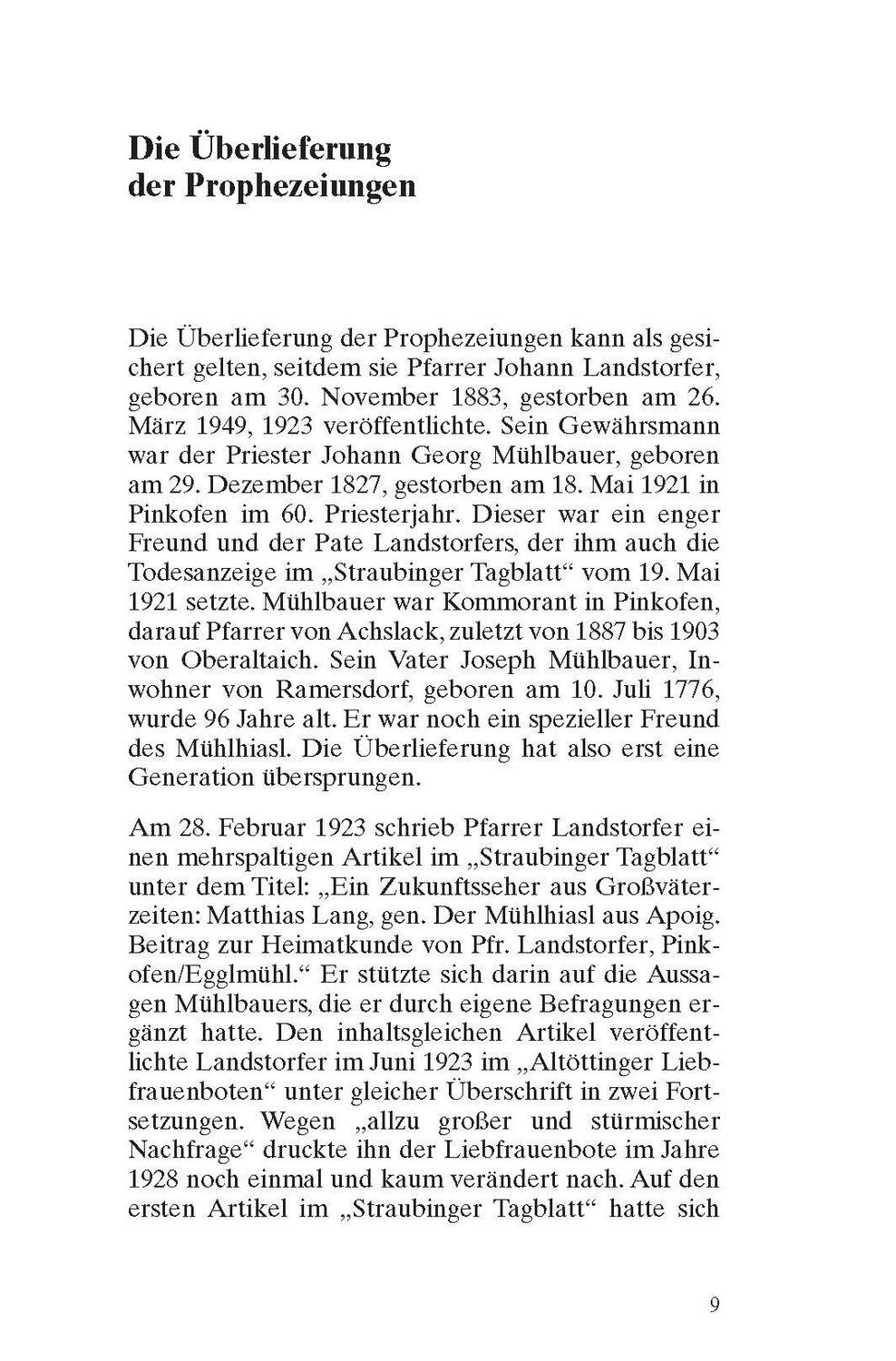 Bild: 9783955878177 | Die Prophezeiungen des Mühlhiasl | Andreas Zeitler | Taschenbuch
