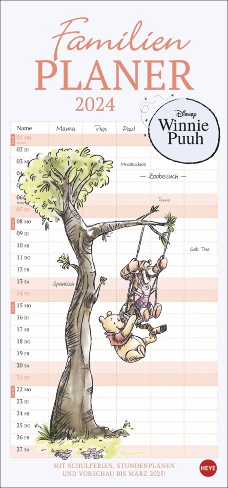 Cover: 9783756404377 | Winnie Puuh Familienplaner 2024. Terminkalender mit Abenteuern von...