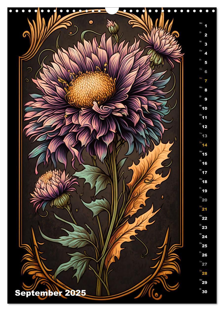 Bild: 9783435873418 | Jugendstil Blumen (Wandkalender 2025 DIN A3 hoch), CALVENDO...