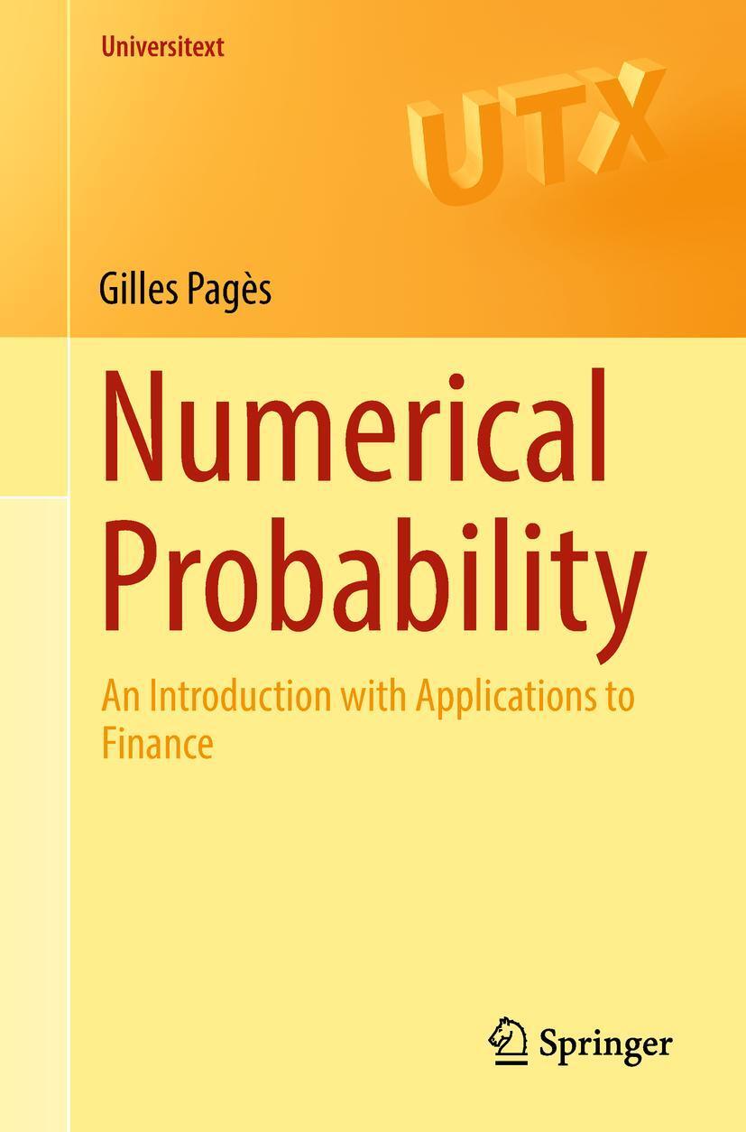 Cover: 9783319902746 | Numerical Probability | An Introduction with Applications to Finance
