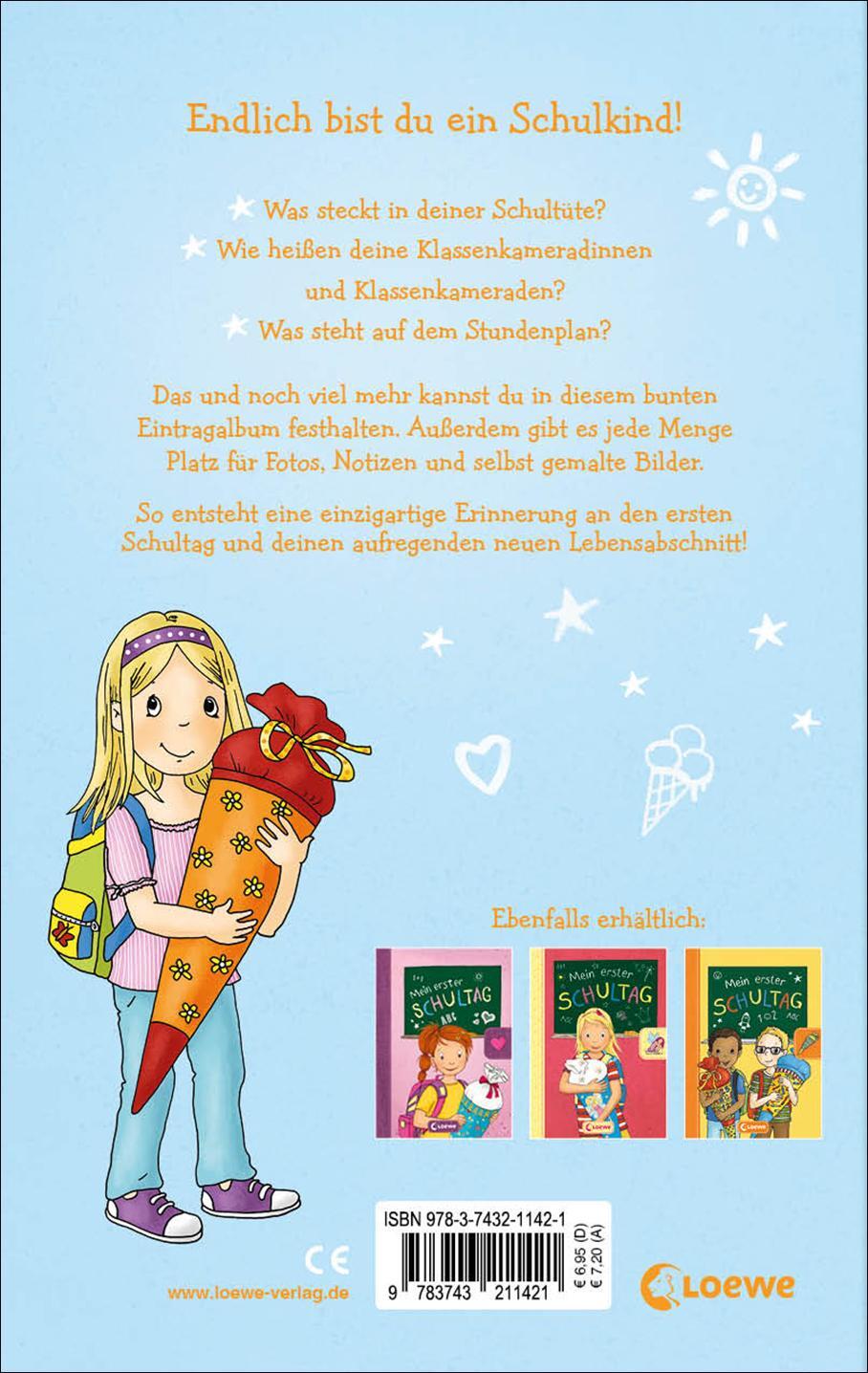 Rückseite: 9783743211421 | Mein erster Schultag - Mädchen (Hellblau) | Loewe Eintragbücher | Buch