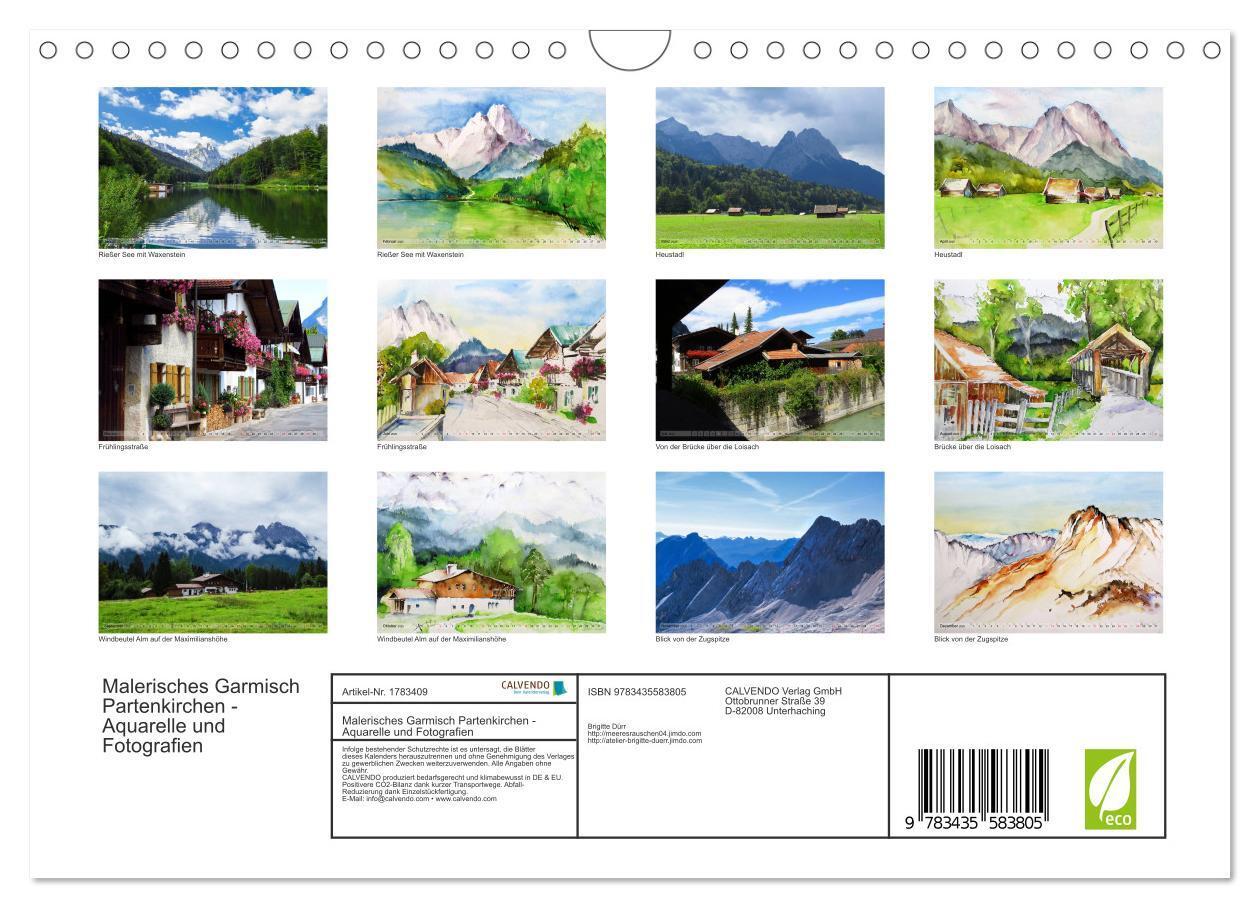 Bild: 9783435583805 | Malerisches Garmisch Partenkirchen - Aquarelle und Fotografien...