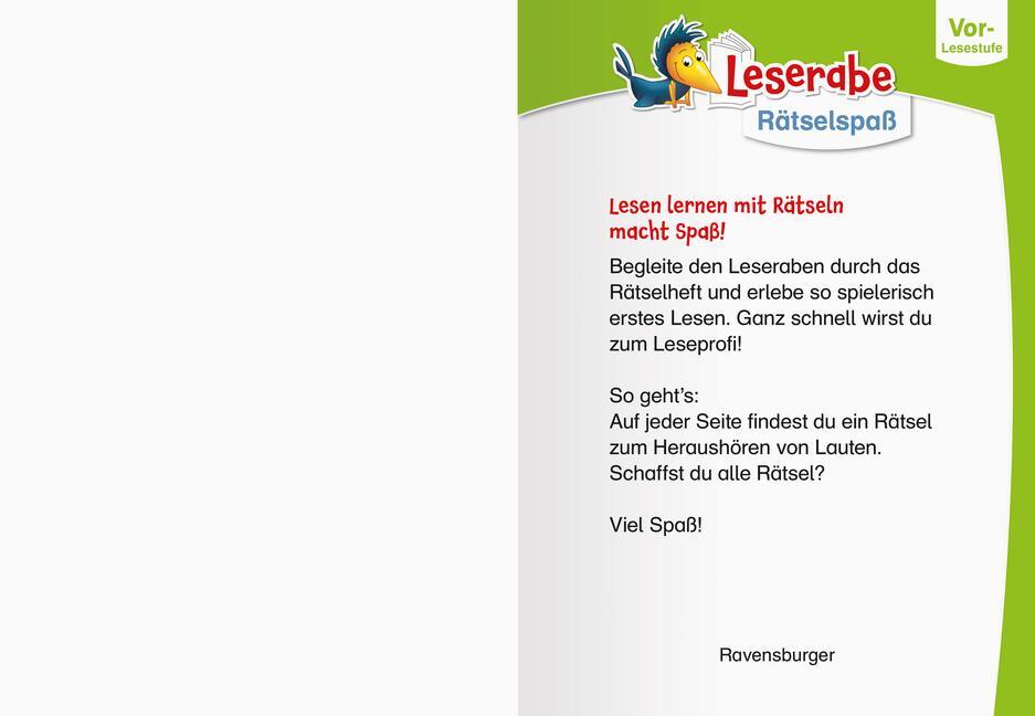 Bild: 9783473489862 | Ravensburger Leserabe Rätselspaß - Abc-Rätsel für Lesestarter ab 5...