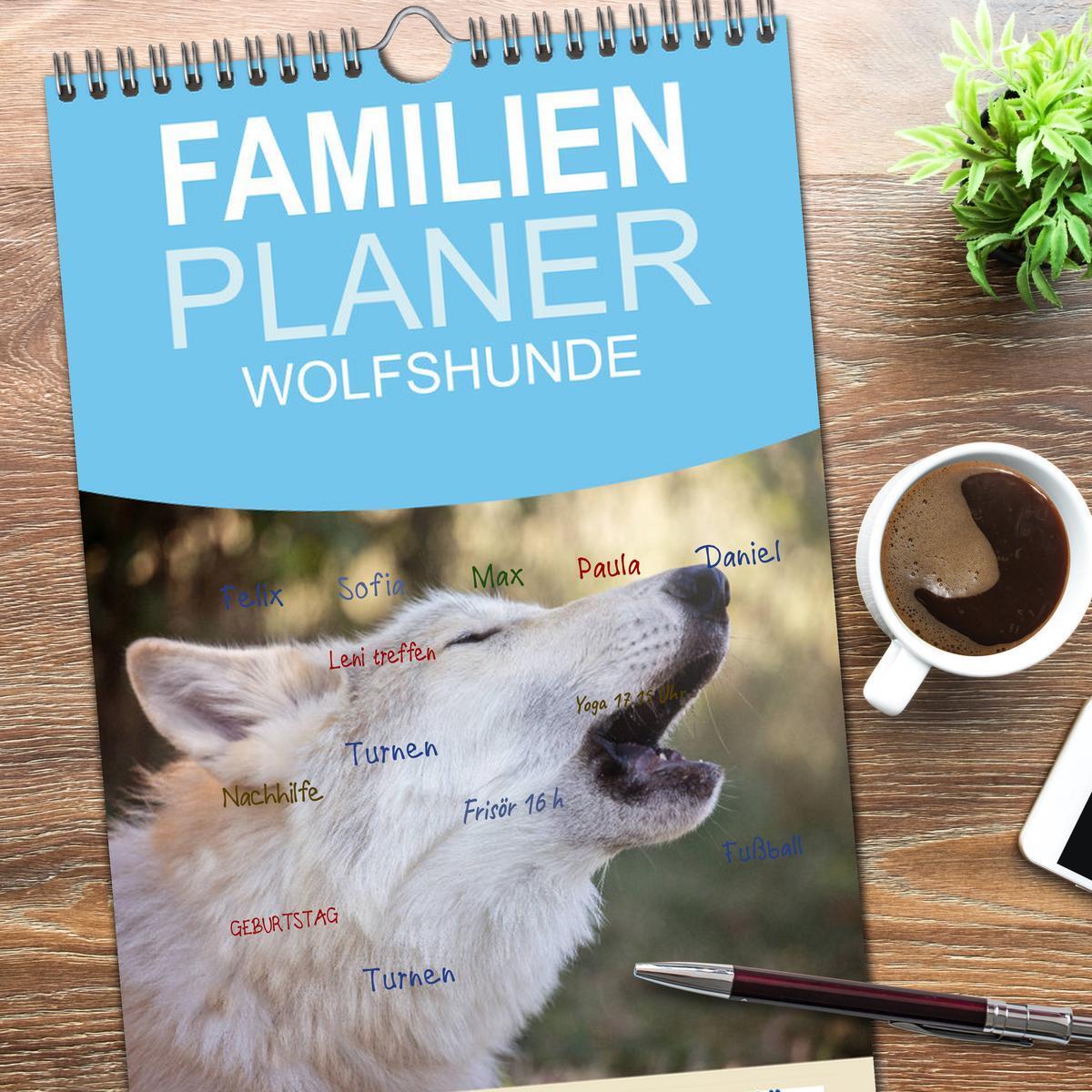 Bild: 9783457117187 | Familienplaner 2025 - Wolfshunde 2025 mit 5 Spalten (Wandkalender,...