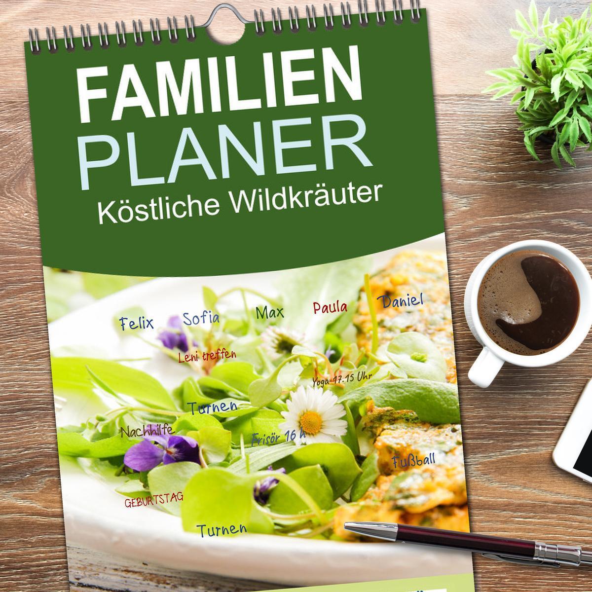 Bild: 9783457102510 | Familienplaner 2025 - Köstliche Wildkräuter mit 5 Spalten...