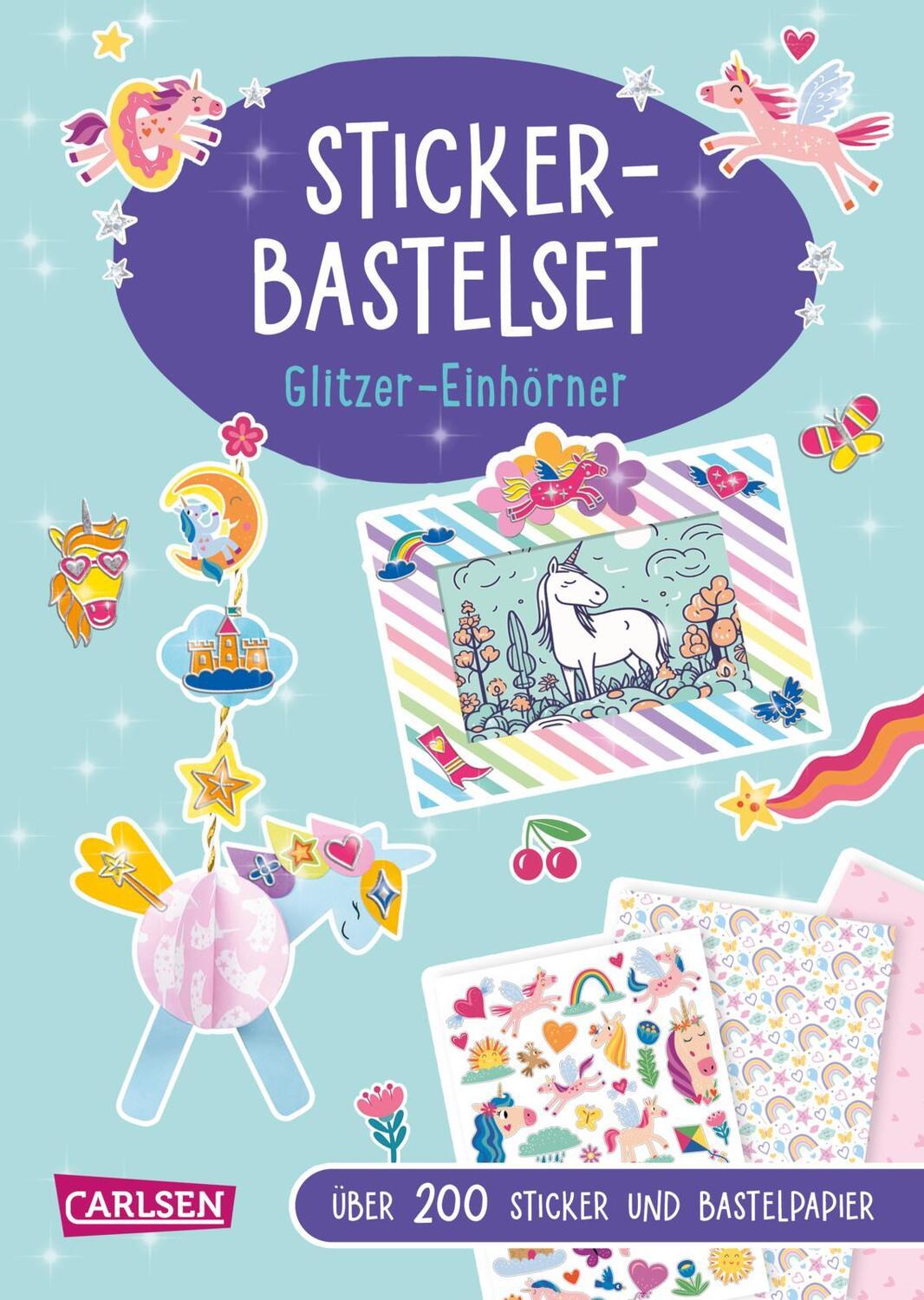 Bild: 9783551191885 | Sticker-Bastelset: Glitzer-Einhörner | Anton Poitier | Taschenbuch