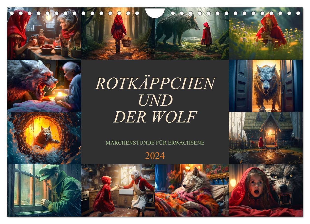 Cover: 9783383668609 | Rotkäppchen und der Wolf (Wandkalender 2024 DIN A4 quer), CALVENDO...