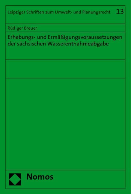 Cover: 9783832935924 | Erhebungs- und Ermäßigungsvoraussetzungen der sächsischen...